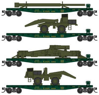 Micro Trains Line 50' Fishbelly-Side Flatcar w/Side Brake Wheel 4-Pack