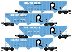 Micro Trains Line 100-Ton 3-Bay Ribside Open Hopper w/Coal Load 4-Pack