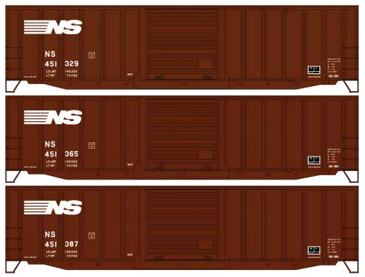 Accurail Inc 50' Exterior-Post Modern Boxcar 3-Pack - Kit