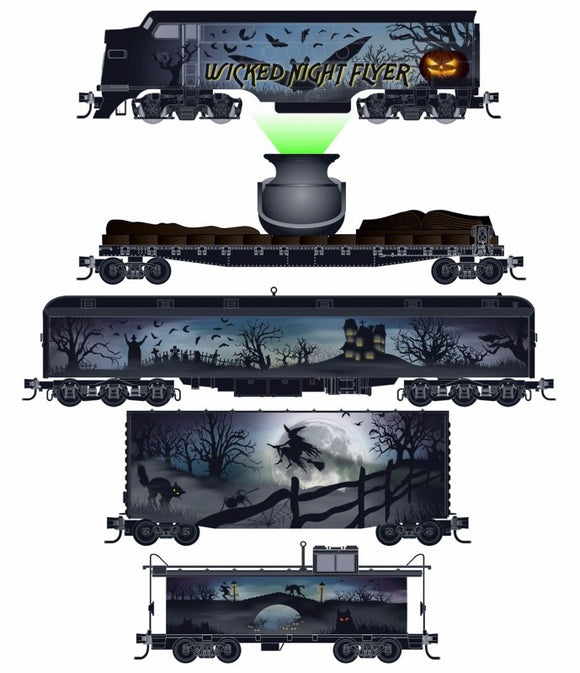 Micro-Trains N scale Wicked Night Flyer Halloween Train Set