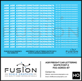 HO Scale AGR White Freight Car Lettering Decal Set Font 2