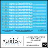 HO Scale AGR White Freight Car Lettering Decal Set Font 3