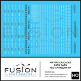 HO Scale Amtrak Cascades Passenger Cars Decal Set