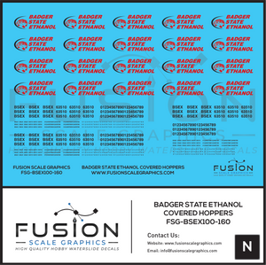 N Scale Badger State Ethanol BSEX Covered Hopper Decal Set