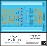 HO Scale CSX Black Hornet EMD SD40-2 Locomotive Decal Set