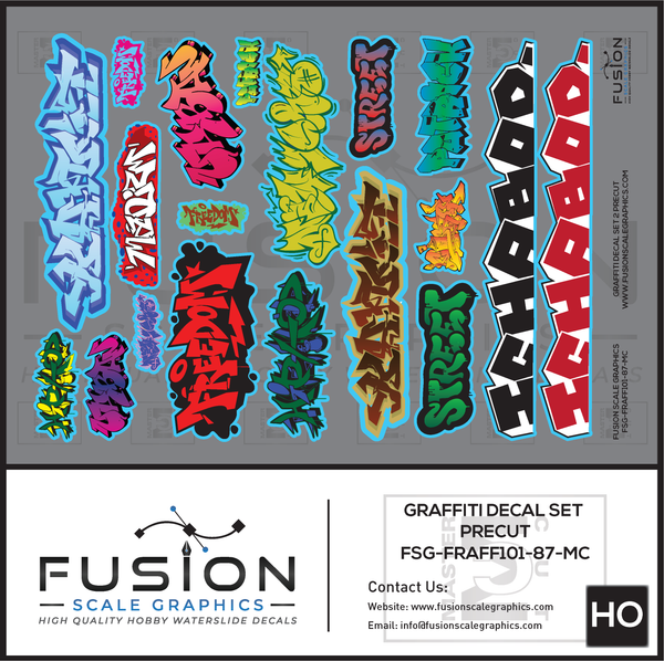 HO Scale Precut Graffiti Decal Set 2