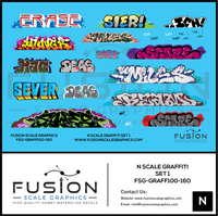 N Scale Graffiti Decal Set 1