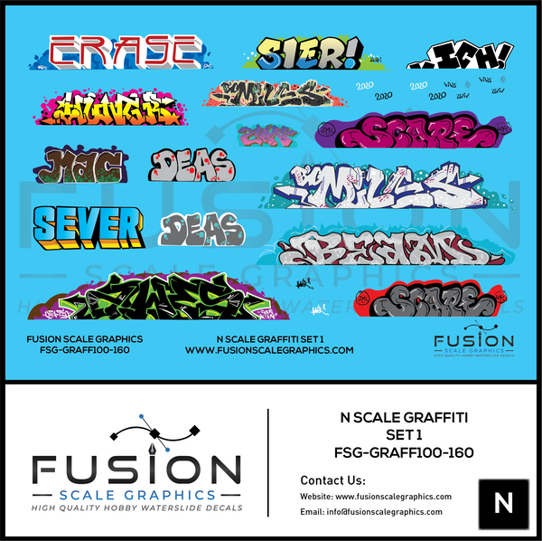 N Scale Graffiti Decal Set 1