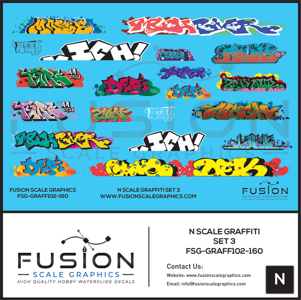 N Scale Graffiti Decal Set 3