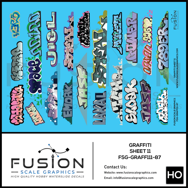 HO Scale Graffiti Decal Set 11