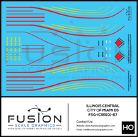 HO Scale Illinois Central EMD E6 City of Miami Locomotive Decal Set