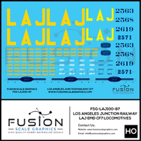 HO Scale Los Angeles Junction Railway CF7 Locomotives Decal Set