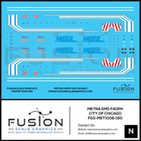 N Scale Metra 104 City of Chicago EMD F40PH Locomotive Decal Set