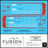 N Scale Metra EMD F59PHI Repaint Decal Set