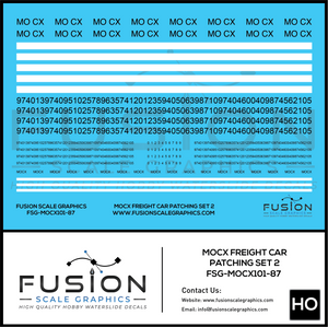 HO Scale MOCX Covered Hoppers Patching Decal Set 2