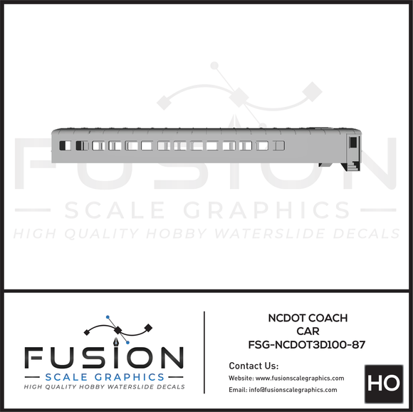 HO Scale NCDOT Coach Passenger Car Kit
