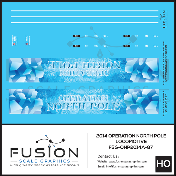 HO Scale Operation North Pole 2014 Locomotive Decal Set