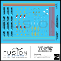 HO Scale North Carolina EMD F59PH Locomotive Decal Set