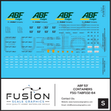 S Scale 1:64 ABF Freight Modern 53' Containers Decal Set