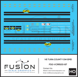 HO Scale Ventura County GW Railroad EMD Locomotives Decal Set