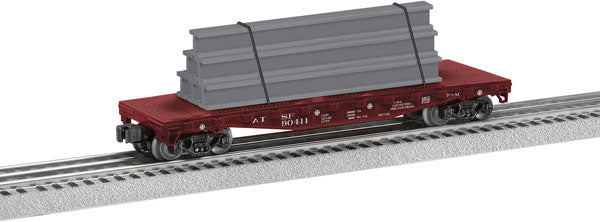 Lionel Standard O Flatcar with Stakes Santa Fe - 3-Rail - Ready to Run