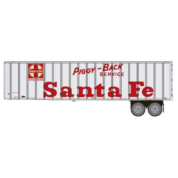 Walthers Scenemaster Flexi-Van 40' Trailer 2-Pack - Assembled - Santa Fe (Piggy Back Service; End Doors)