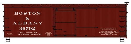 Accurail 1714 HO 36' Double-Sheathed Wood Boxcar w/Steel Roof Wood Ends Fishbelly Kit Boston & Albany
