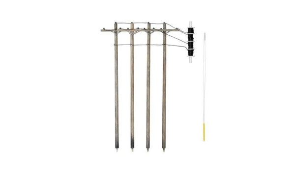 Woodland Scenics HO scale Pre-Wired Poles - Utility System -- Single-Crossbar